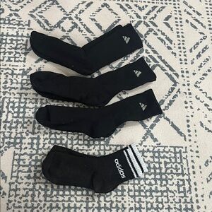 adidas Black and White Kids Athletic Socks Set